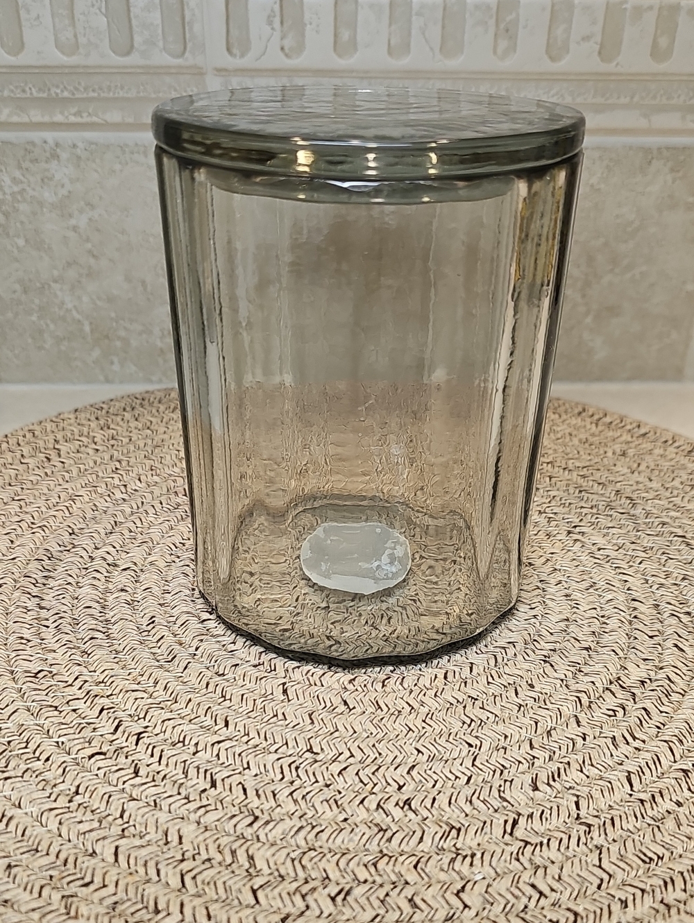 Large Fluted Glass Bathroom Canister-Light Green Hearth & Hand